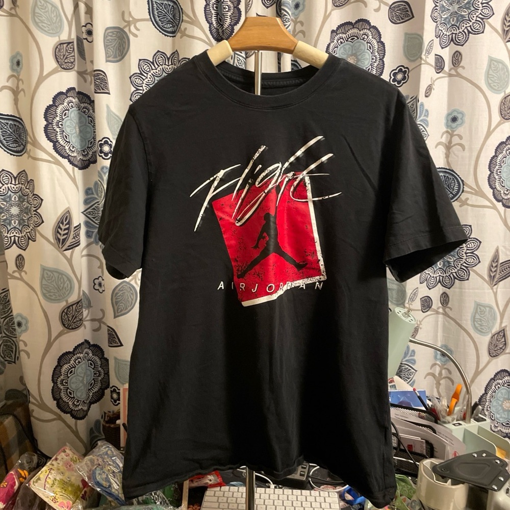 Jordan Black and Red Short Sleeve Tee